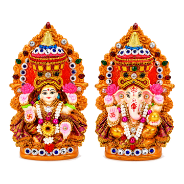 Dekorowane figurki Ganesh Lakshmi 5″
