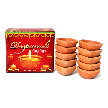 Średnie gliniane diya – 10 szt.