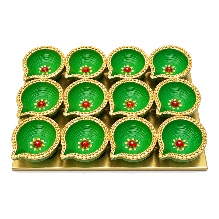Zielone Shri Diya zestaw 12 sztuk CD-422