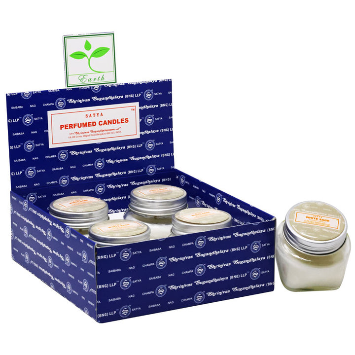 Satya White Sage Scented Candle in glass 28g